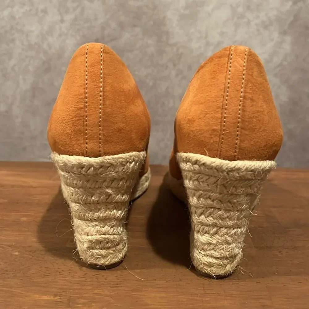 J Crew Espadrille Orange Wedge Heels size 6.5
